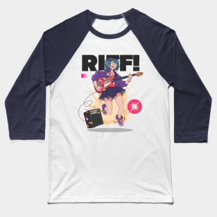 Anime Guitar Riff Girl Baseball T-Shirt